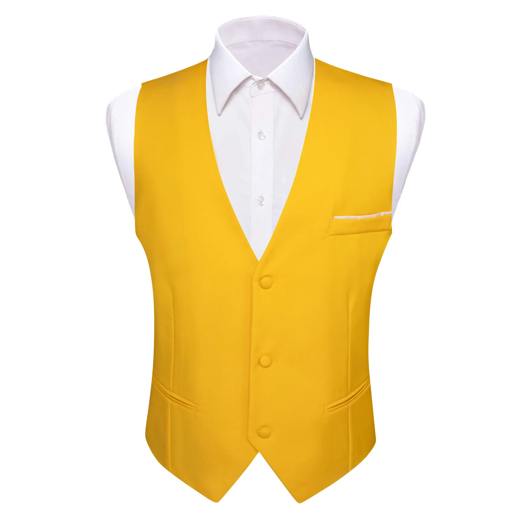 Ties2you Men's Work Vest Latte Yellow Silk Suit Vest for Business