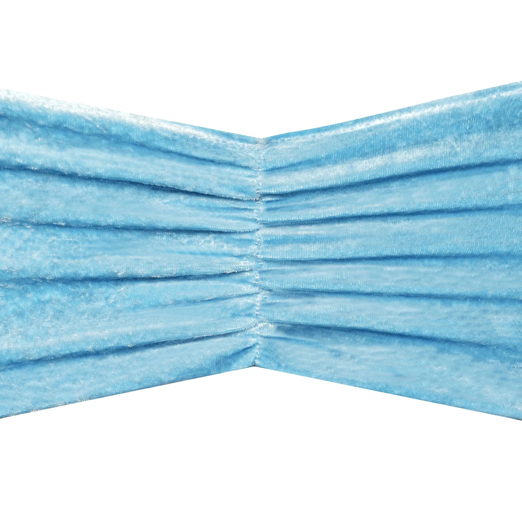 Velvet Ruffle Stretch Chair Band - Baby Blue