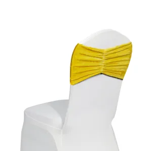 Velvet Ruffle Stretch Chair Band - Canary Yellow