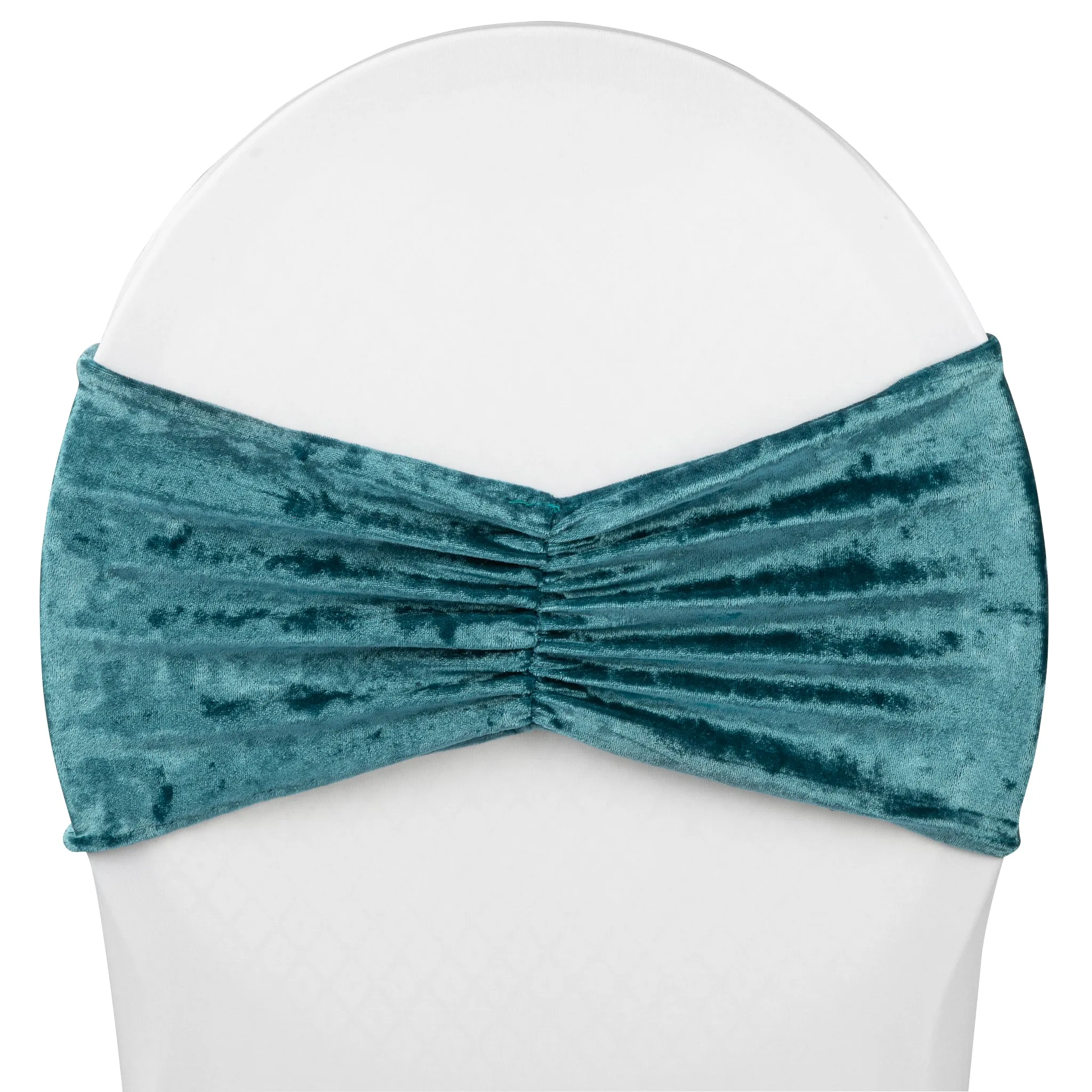 Velvet Ruffle Stretch Chair Band - Dark Turquoise