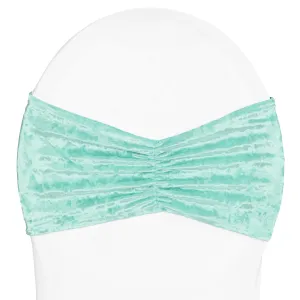 Velvet Ruffle Stretch Chair Band - Light Turquoise