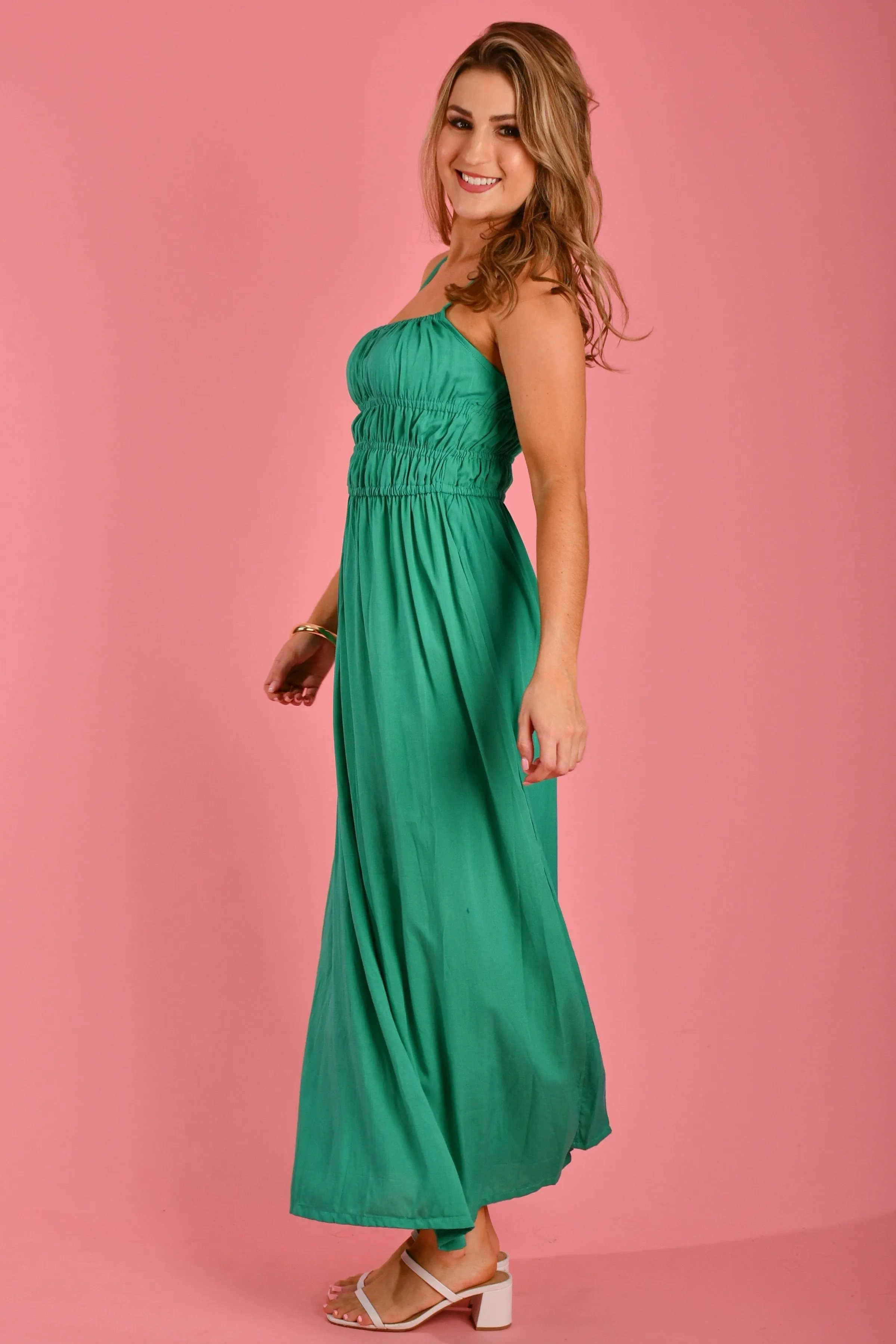 VGLD808 - SUMMER MAXI DRESS - CHRISTMAS JADE