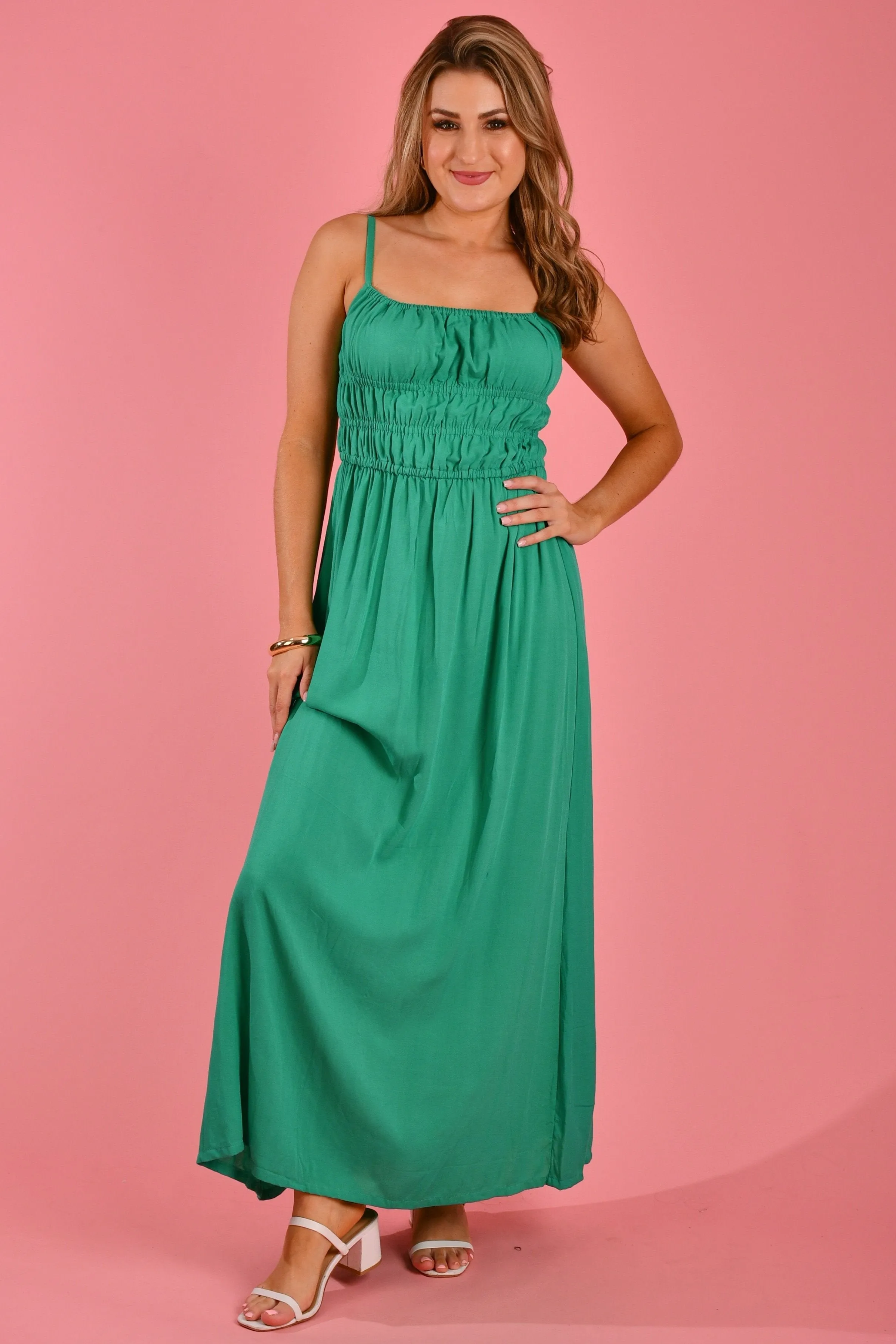 VGLD808 - SUMMER MAXI DRESS - CHRISTMAS JADE