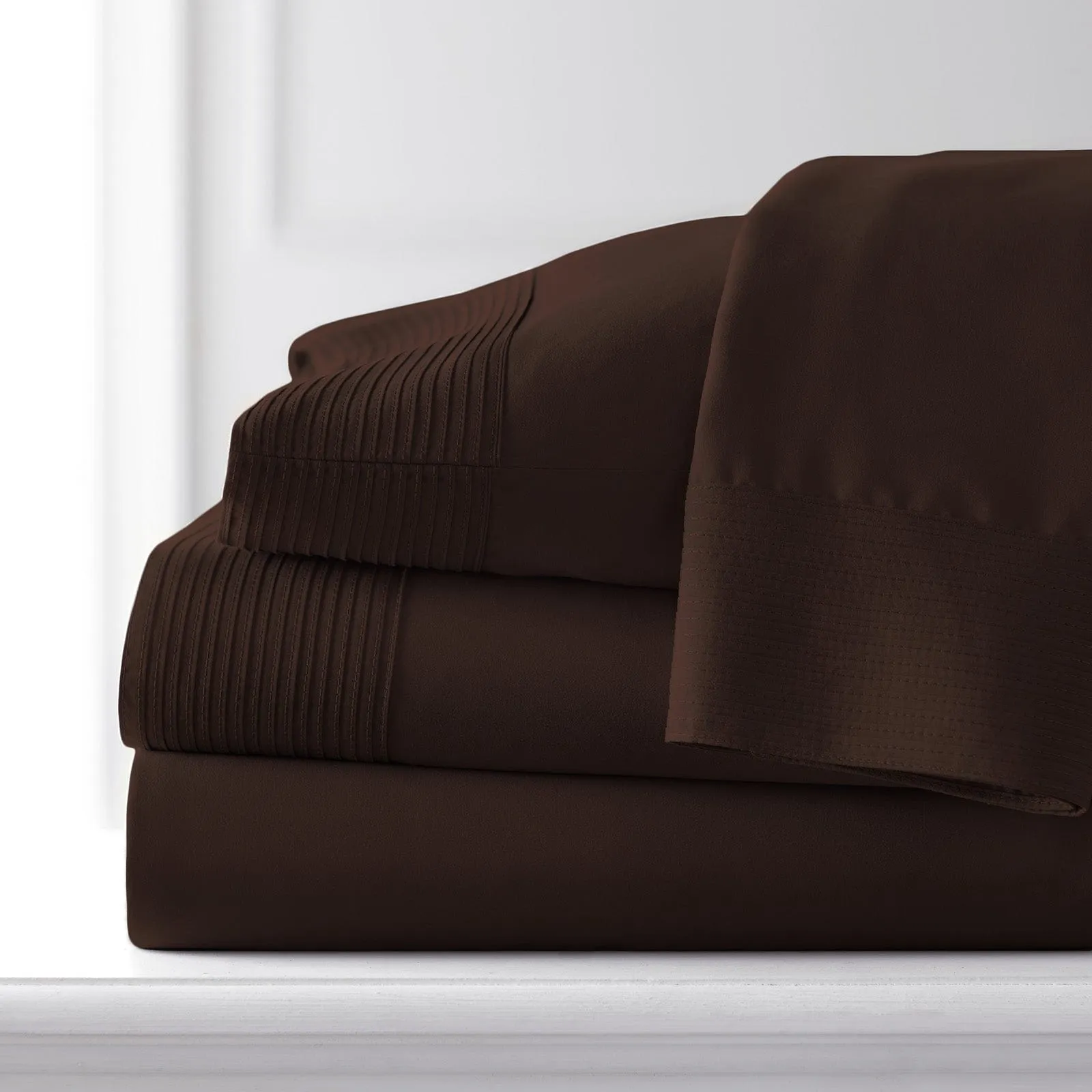 Vilano Extra Deep Pocket Pleated Sheet Set in Earth Tones