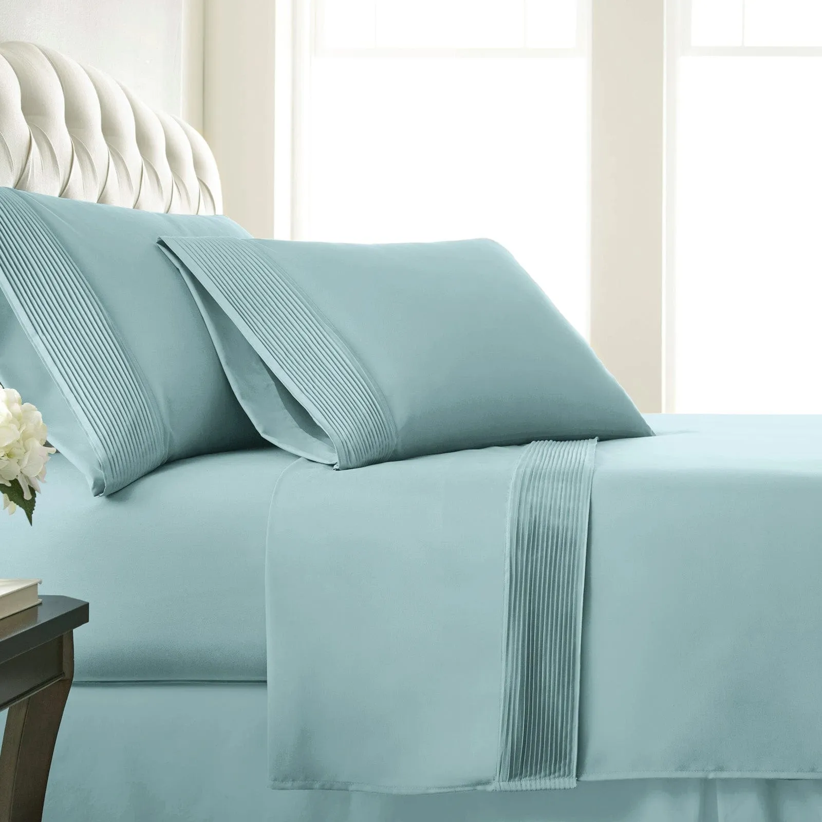 Vilano Extra Deep Pocket Pleated Sheet Set in Earth Tones