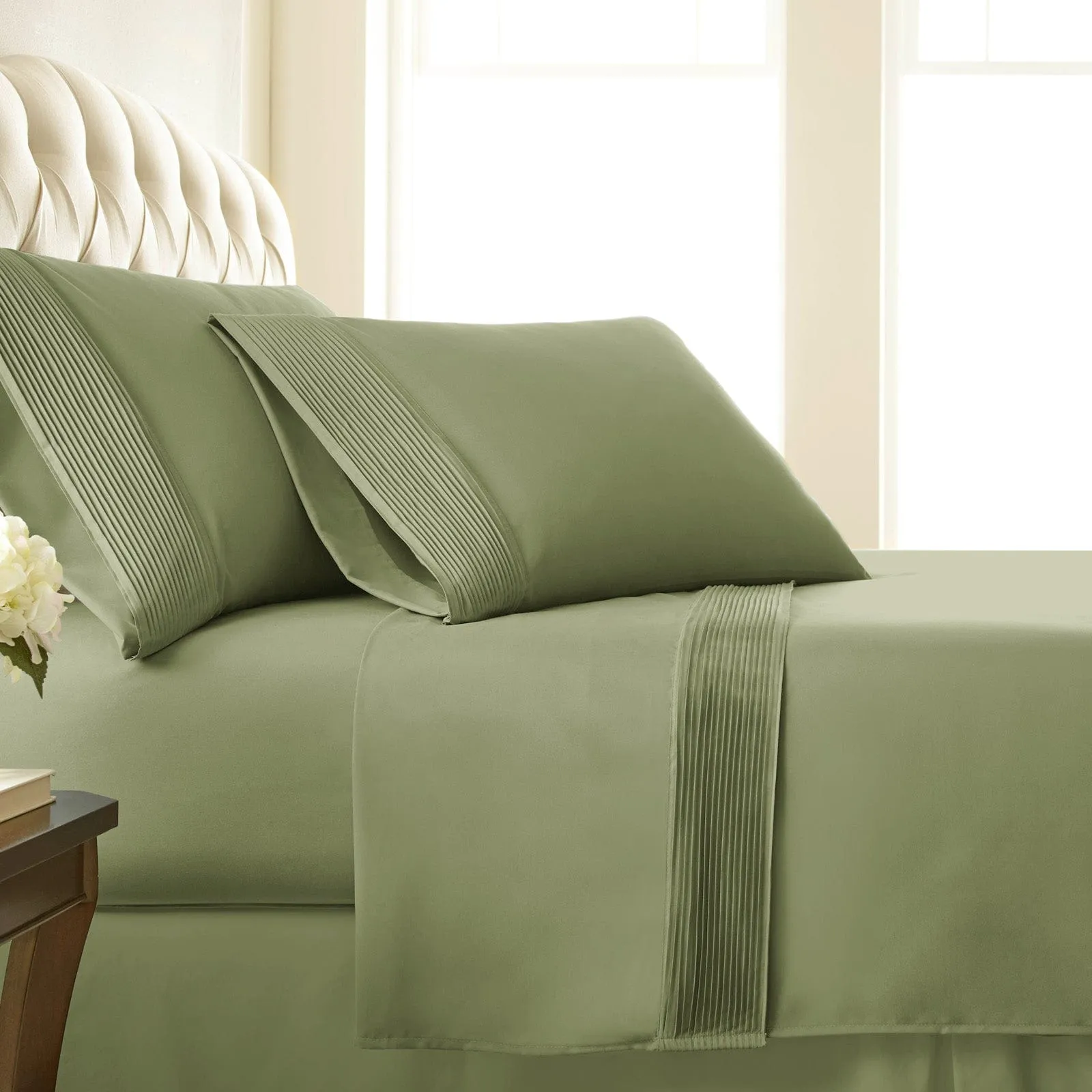 Vilano Extra Deep Pocket Pleated Sheet Set in Earth Tones