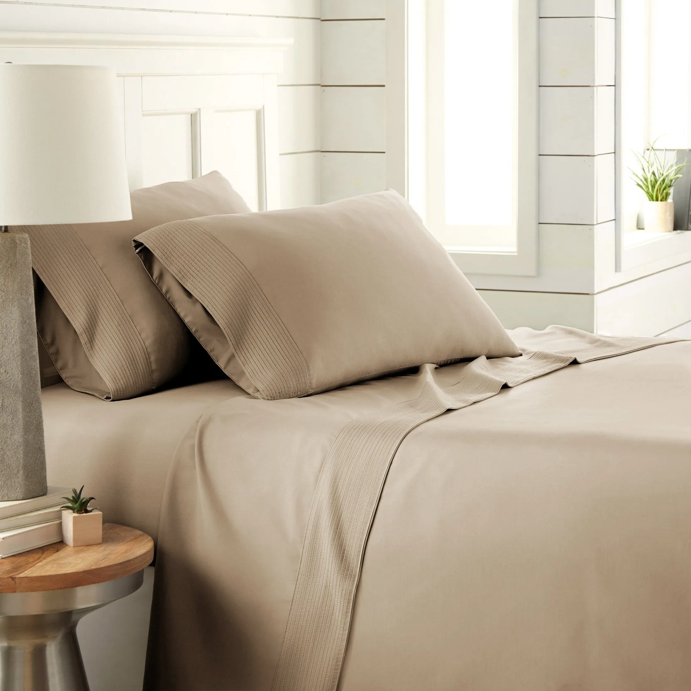 Vilano Extra Deep Pocket Pleated Sheet Set in Earth Tones