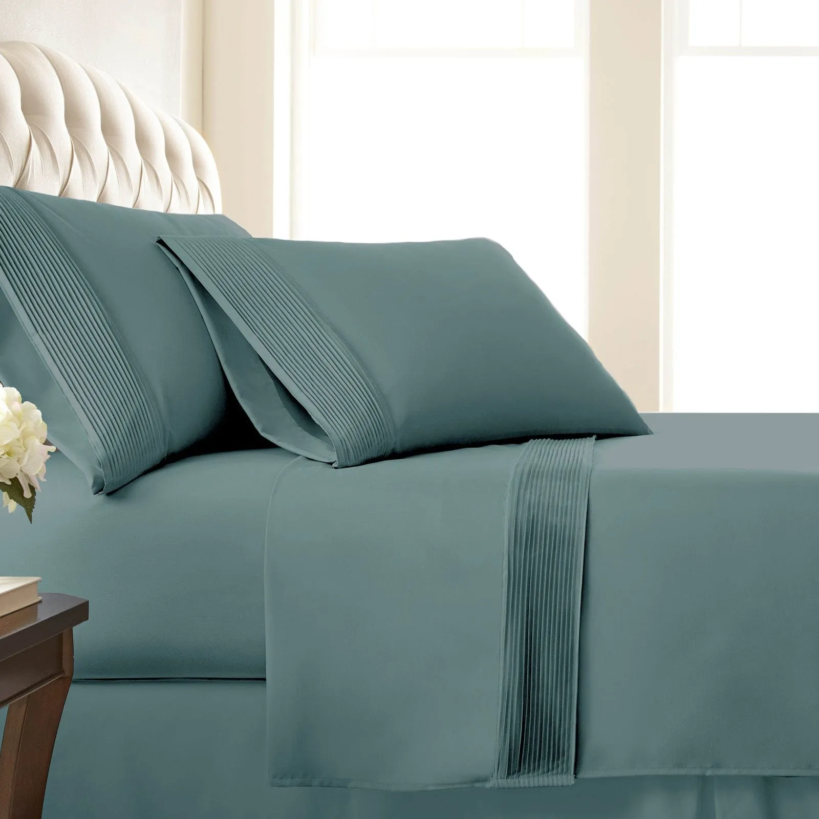 Vilano Extra Deep Pocket Pleated Sheet Set in Earth Tones