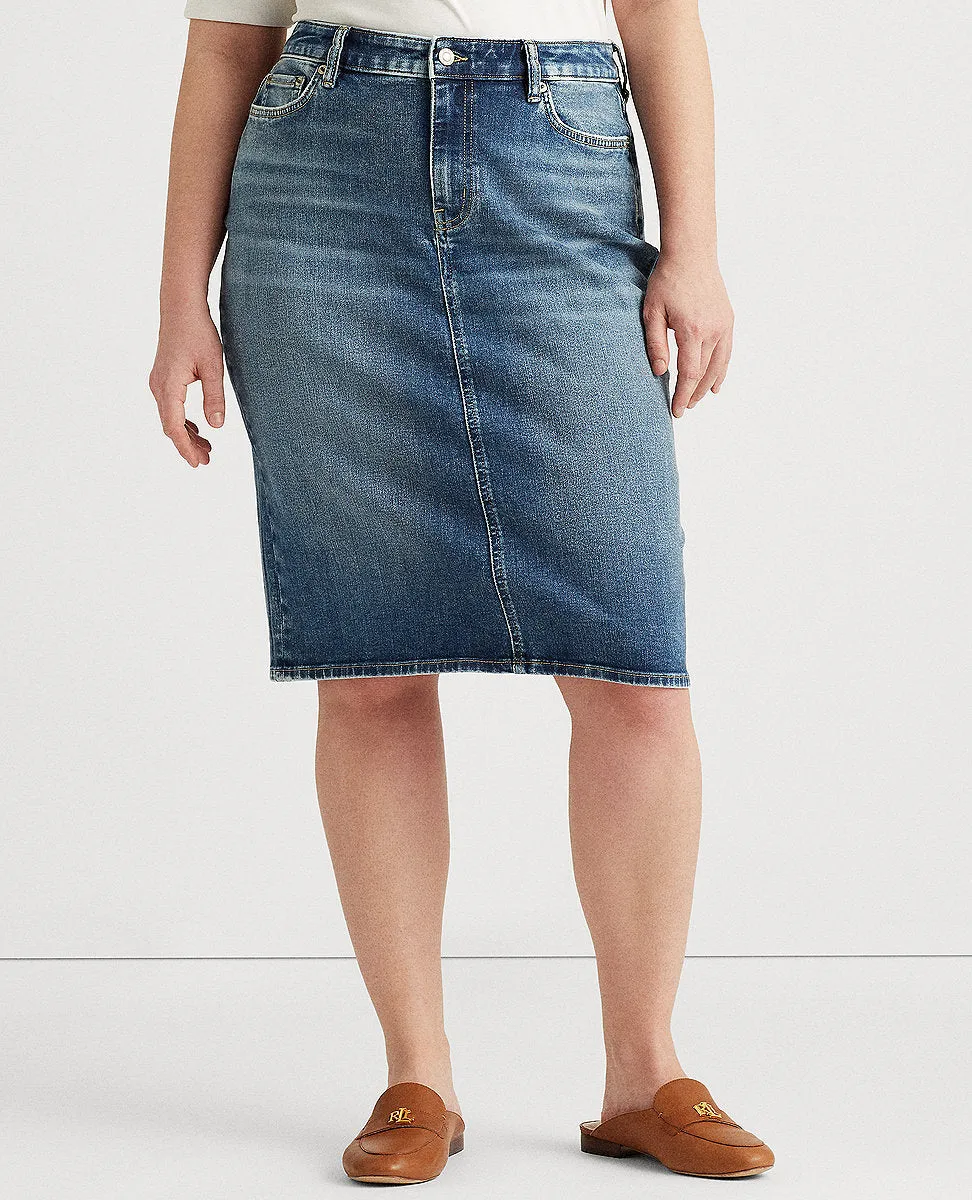 Woman Denim Skirt In Blue Wash