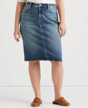 Woman Denim Skirt In Blue Wash