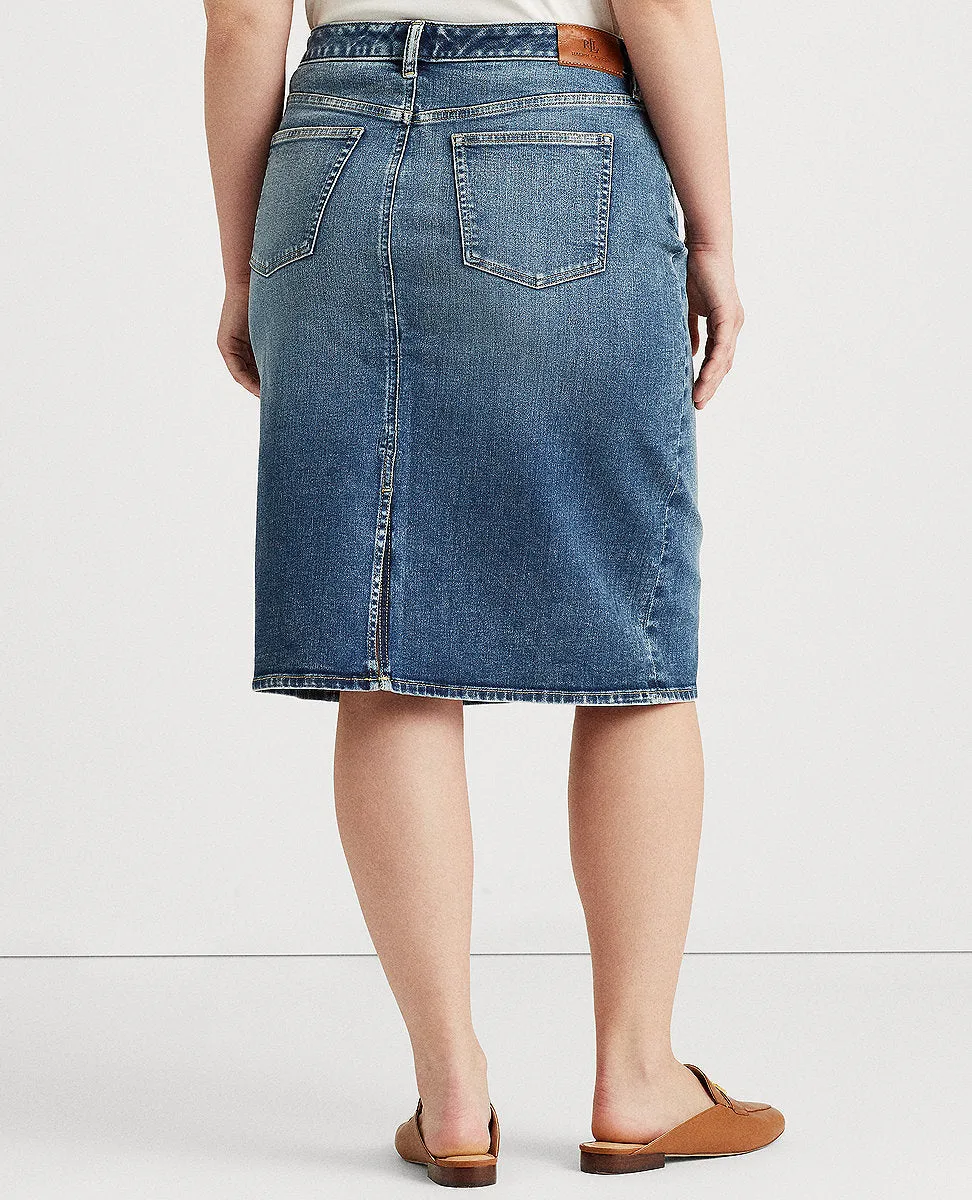 Woman Denim Skirt In Blue Wash