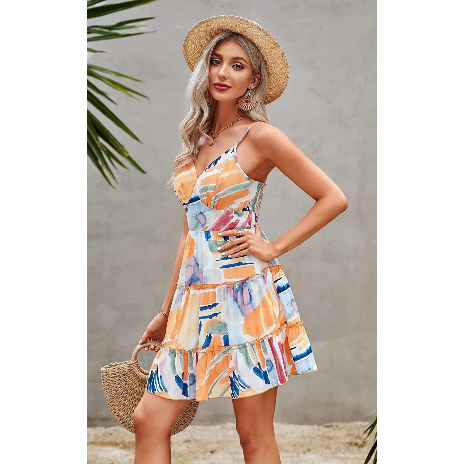 Women's Spaghetti Strap Backless Dress