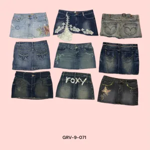 Y2K Fashion: Denim Mini Skirt – Chic and Nostalgic(9-071)